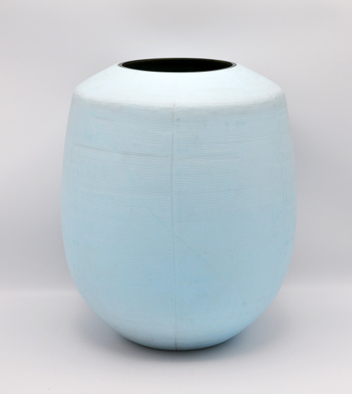 O4HOME + Vaas met uitsnede, rook/surf blauw (L)